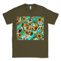 Army Green leopard sunflower hearts Classic Tee - RanaPortraitStore