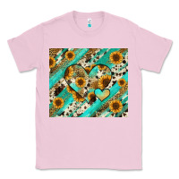 Bubblegum Pink leopard sunflower hearts Classic Tee - RanaPortraitStore