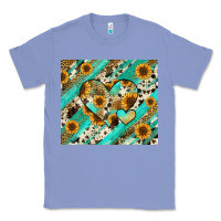 Colony Blue leopard sunflower hearts Classic Tee - RanaPortraitStore