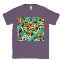 Lavender leopard sunflower hearts Classic Tee - RanaPortraitStore