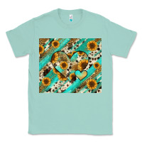 Seafoam leopard sunflower hearts Classic Tee - RanaPortraitStore