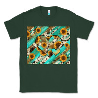 Sports Green leopard sunflower hearts Classic Tee - RanaPortraitStore