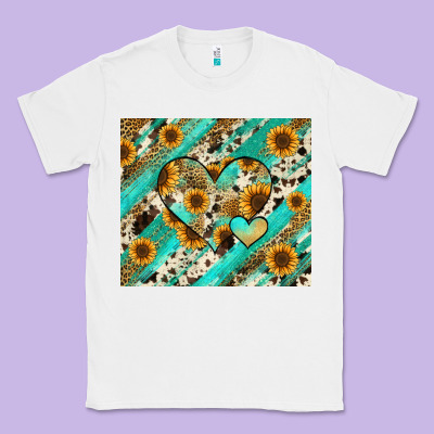 Leopard Sunflower Hearts Classic Tee Designed By Ranaportraitstore