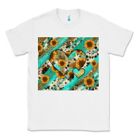 White leopard sunflower hearts Classic Tee - RanaPortraitStore
