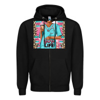 Black nurse life afro woman Zipper Hoodie - RanaPortraitStore