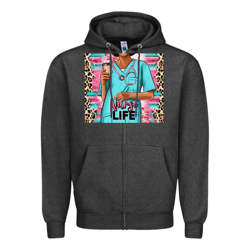 Nurse Life Afro Woman Zipper Hoodie by RanaPortraitStore | Teevron