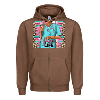 Chestnut nurse life afro woman Zipper Hoodie - RanaPortraitStore