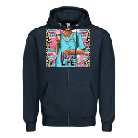Navy nurse life afro woman Zipper Hoodie - RanaPortraitStore