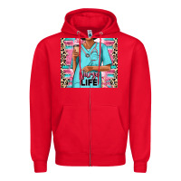 Red nurse life afro woman Zipper Hoodie - RanaPortraitStore