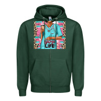 Sports Green nurse life afro woman Zipper Hoodie - RanaPortraitStore