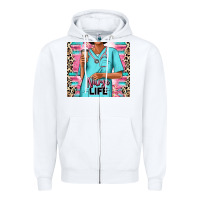 White nurse life afro woman Zipper Hoodie - RanaPortraitStore