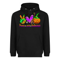 Black peace love halloween Heavyweight Hoodie - Zillion Design Studio