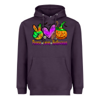 Plum peace love halloween Heavyweight Hoodie - Zillion Design Studio
