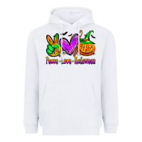 White peace love halloween Heavyweight Hoodie - Zillion Design Studio