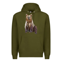 Army Green bear Premium Hoodie - Artiststas