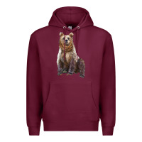 Burgundy bear Premium Hoodie - Artiststas
