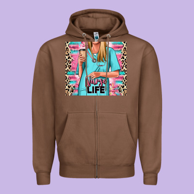 Zipper Hoodie nurse life blonde woman
