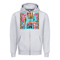 Heather Grey nurse life blonde woman Zipper Hoodie - RanaPortraitStore