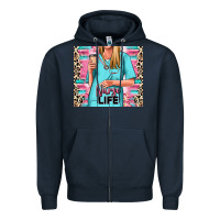 Navy nurse life blonde woman Zipper Hoodie - RanaPortraitStore