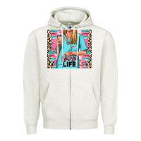 Oatmeal Heather nurse life blonde woman Zipper Hoodie - RanaPortraitStore