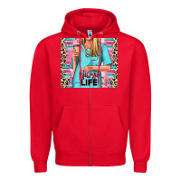 Red nurse life blonde woman Zipper Hoodie - RanaPortraitStore