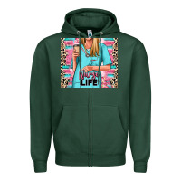Sports Green nurse life blonde woman Zipper Hoodie - RanaPortraitStore