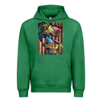 Emerald American Flag With Bass Fish Urban Hoodie - LillyAllenDesigns