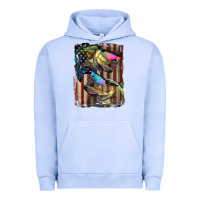 Pigment Grape Ice American Flag With Bass Fish Urban Hoodie - LillyAllenDesigns