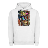 Pigment Lunar Rock American Flag With Bass Fish Urban Hoodie - LillyAllenDesigns