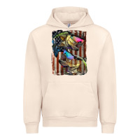 Sandshell American Flag With Bass Fish Urban Hoodie - LillyAllenDesigns