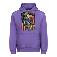 Tulip American Flag With Bass Fish Urban Hoodie - LillyAllenDesigns