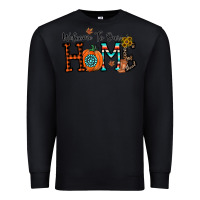 Black welcome to our home Premium Sweatshirt - CowhideDigitalArt