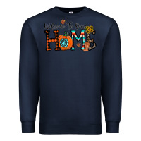Navy welcome to our home Premium Sweatshirt - CowhideDigitalArt