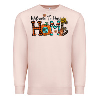 Pale Pink welcome to our home Premium Sweatshirt - CowhideDigitalArt