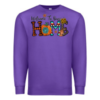 Purple welcome to our home Premium Sweatshirt - CowhideDigitalArt