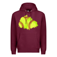 Burgundy softball patch Premium Hoodie - AdoDesignShop