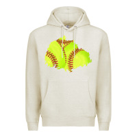Oatmeal Heather softball patch Premium Hoodie - AdoDesignShop