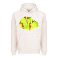 Pale Pink softball patch Premium Hoodie - AdoDesignShop