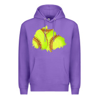 Purple softball patch Premium Hoodie - AdoDesignShop
