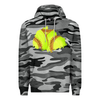 Slate Camo softball patch Premium Hoodie - AdoDesignShop