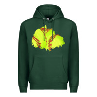 Sports Green softball patch Premium Hoodie - AdoDesignShop