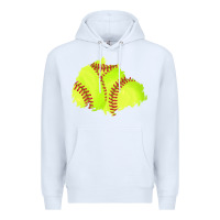White softball patch Premium Hoodie - AdoDesignShop