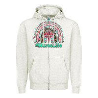 Oatmeal Heather nurse life rainbow Zipper Hoodie - RanaPortraitStore