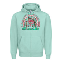 Seafoam nurse life rainbow Zipper Hoodie - RanaPortraitStore