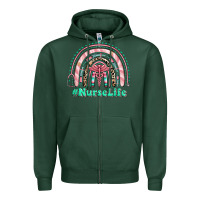 Sports Green nurse life rainbow Zipper Hoodie - RanaPortraitStore