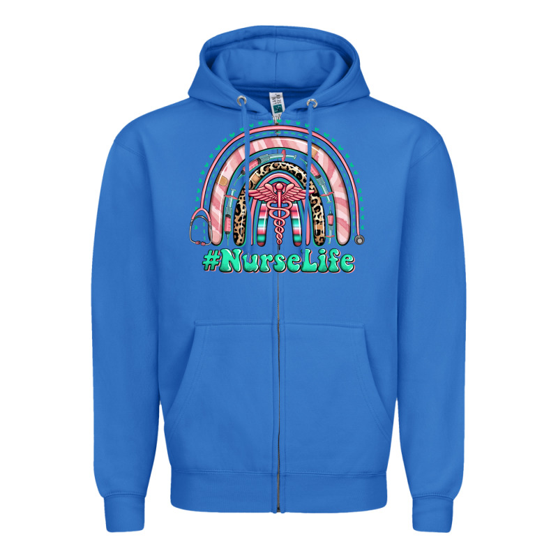 Nurse Life Rainbow Zipper Hoodie by RanaPortraitStore | Teevron