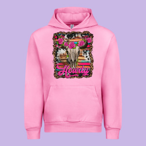 Howdy Valentine's Day Bull Skull Urban Hoodie Designed By Jasminsmagicworld