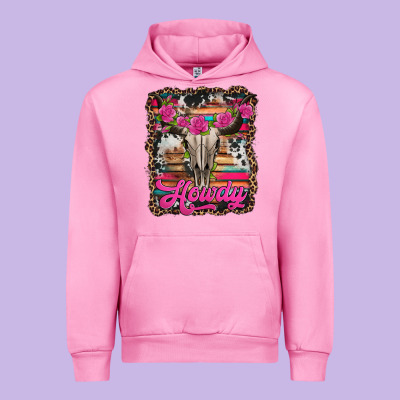 Howdy Valentine's Day Bull Skull Urban Hoodie Designed By Jasminsmagicworld