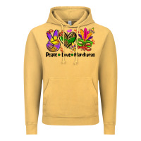 Vintage Mustard peace love  mardi gras Vintage Hoodie - AdoDesignShop