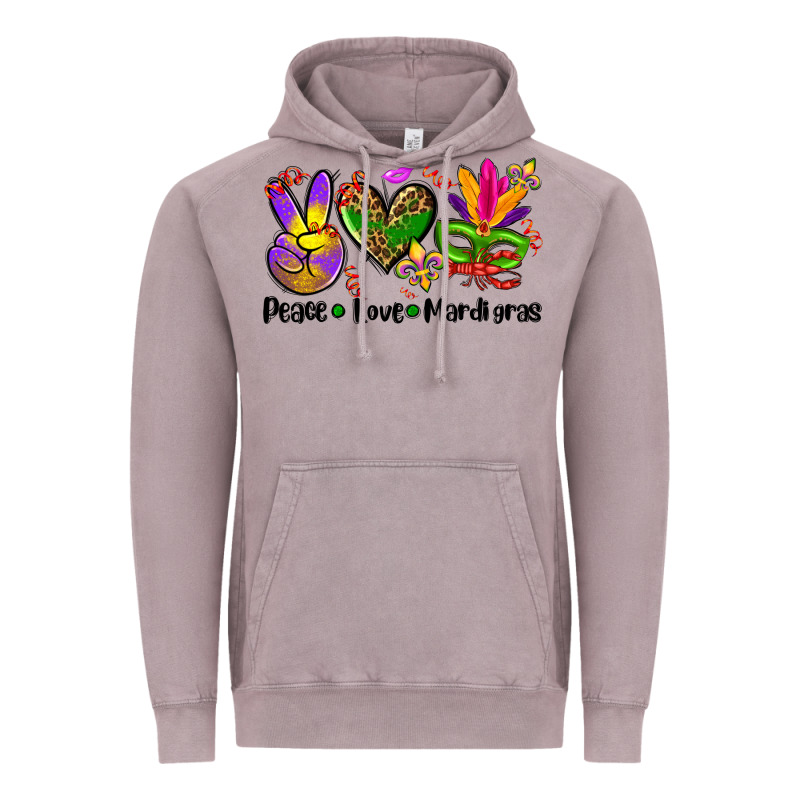 Peace Love  Mardi Gras Vintage Hoodie by AdoDesignShop | Teevron
